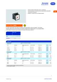 Thumbnail of document Data Sheet - 8405C6  Ammeter